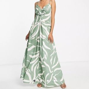 Sage Print Maxi Dress